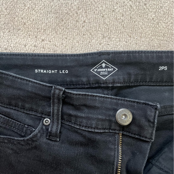 Black Straight Leg St. John’s Bay jean size 2 petite small - Picture 5 of 5